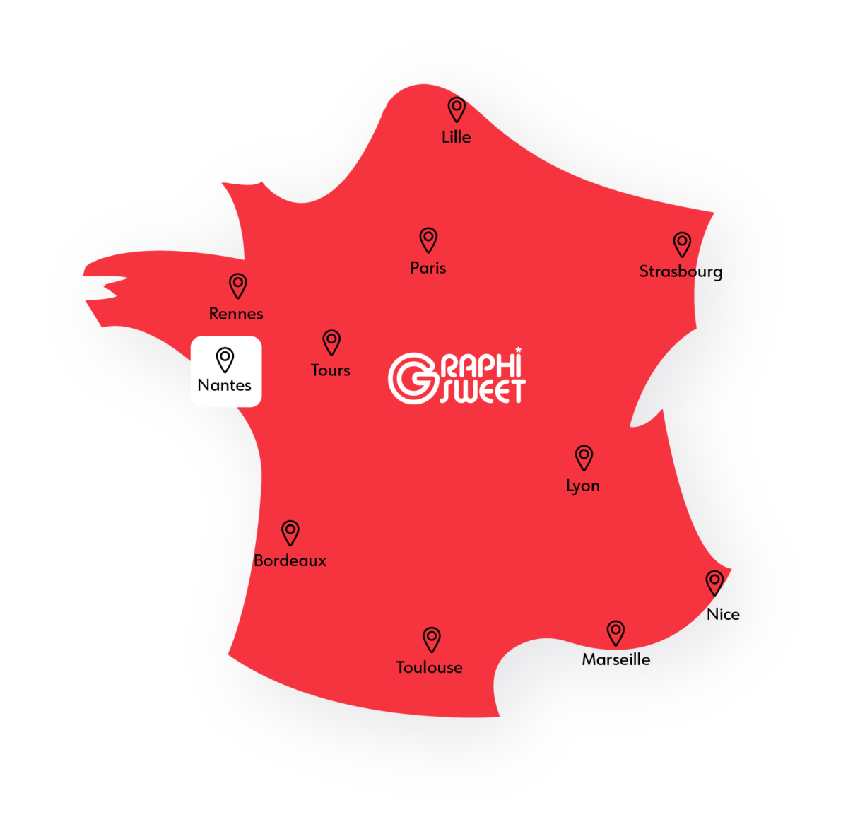 carte des agences Graphisweet en France